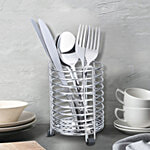 Anjali Cutlery/Spoon Stand - Stainless Steel, Round 1 pc
