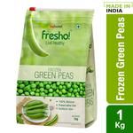 Fresho Frozen Green Peas 1 Kg Slider Zip Standy Pouch