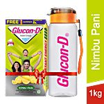 Glucon-D Instant Energy Glucose Powder - Nimbu Pani 1 kg Refill Pack (Get Sipper Free)