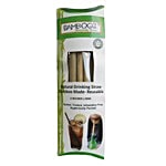 Bamboooz Bamboo Wood Reusable/Disposable Drinking Straw 8 inch Set of 10