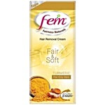 Fem Fairness Naturals Hair Removal Cream Fair & Soft - Turmeric, Oily Skin 40 g (Get 50% Extra)
