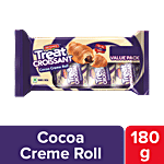 Britannia Treat Croissant - Cocoa Creme Roll, 100% Veg 45 g (Pack Of 4)