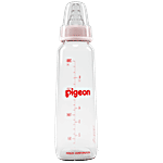 Pigeon Baby Glass Feeding Bottle - Pink 200 ml 