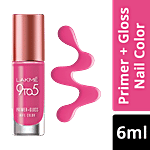 Lakme 9 to 5 Primer + Gloss Nail Color 6 ml Pink Pace