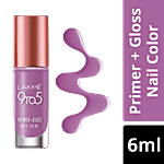 Lakme 9 to 5 Primer + Gloss Nail Color 6 ml Lilac Link