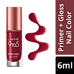 Lakme 9 to 5 Primer + Gloss Nail Color 6 ml Red Alert