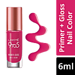Lakme 9 to 5 Primer + Gloss Nail Color 6 ml Magenta Mix