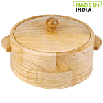 Kvg Wood Casserole For Roti/Chapati -  Big Rubber, Brown 1.4 L