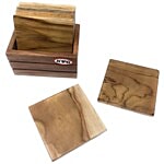 Kvg Table Coaster With Stand - Square, Teak Wood, Brown 1 pc