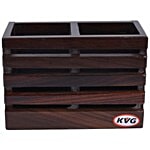 Kvg Wooden Spoon Stand - Double, Rosewood, Brown 1 pc