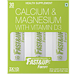 Fast&Up Fortify Calcium & Vitamin D3 Effervescent Tablets - Lime & Lemon Flavour 300 g (Pack of 3)