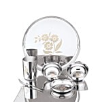 Kitchen Essentials Stainless Steel Dinner Set - Laser Etched Floral Design 6 pcs
