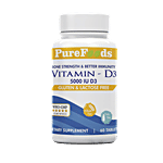 PureFoods Vitamin D3 Tablets - 5000 IU D3 60 pcs 