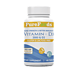 PureFoods Vitamin D3 Tablets - 2000 IU D3 60 pcs