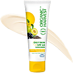 Organic Harvest SPF 60 PA+++ UVA & UVB Sun Screen Lotion - Acne/Oily Skin, With Certified Organic Ingredients 100 g