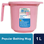 bb home Popular Plastic Bathing Mug - Sturdy & Durable, Pink 1 L (1 pc)