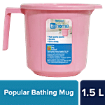 bb home Popular Plastic Bathing Mug - Sturdy & Durable, Pink 1.5 L (1 pc)