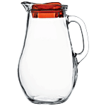 Pasabahce Glass Jug/Carafe/Bottle/Pitcher With Red Lid - Bistro 1.85 L 