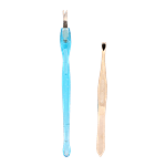 Baol Tweezers & Cuticle Remover - Plastic & Stainless Steel, BB1224BLU 2 pcs