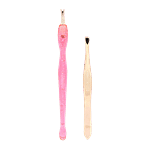 Baol Tweezers & Cuticle Remover - Plastic & Stainless Steel, BB1224PNK 2 pcs