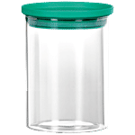Cello Glass Jar/Container With Green Lid - Borosilicate Glass 700 ml 