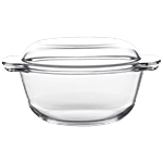 Cello Glass Casserole With Lid - Round, Angelica 2 L