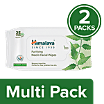 Himalaya Purifying Neem Facial Wipes 25 pcs (Pack of 2)