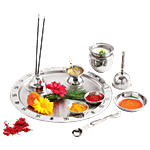 Swastik Steel Stainless Steel Pooja Thali Set - Big 5 pcs 