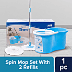 bb home Spin Mop 360 - With Extendable Handle/Stick Rod & 2 Microfiber Refills 1 pc
