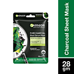 Garnier Pure Charcoal Black Serum Face Sheet Mask - For Oily Skin With Open Pores 28 g