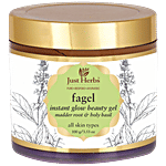 Just Herbs Fagel Instant Glow Beauty Gel - Madder Root & Boly Basil, All Skin Types, No Paraben 100 g 