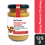 Jus Amazin Organic Peanut Flax Chutney - Spicy Podi Flavour 125 g Jar