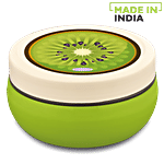 Asian Microwaveable Round Plastic Lunch Box/Tiffin Box - Fun Meal, Green, Medium 1 pc