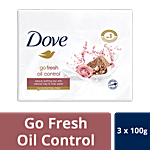 Dove Go Fresh Oil Control Natural Clay & Rose Water Beauty Bathing Bar 100 g (Pack of 3)