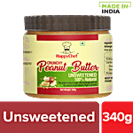 HappyChef Peanut Butter - Crunchy, 100% Natural, Unsweetened (No added Sugar) 340 g Jar