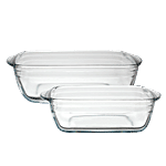 LaOpala Tempered Glass Cook N Serve Sqaure Dish - With Handle 2 pcs