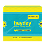 Heyday Natural Sanitary Napkins with Wings - XL, For Regular Flow, Organic & Eco-Friendly 14 pcs 