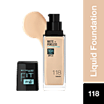 Maybelline New York Fit Me - Matte + Poreless Liquid Foundation, 118 Light Beige 30 ml