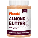Pintola All Natural Almond Butter - Unsweetened, Creamy 1kg 