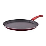 Le Kaviraj Non-Stick Dosa-Flat Tawa With Soft Touch Handle - Red 1 pc