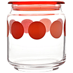 BB Home Marino Air-Tight Glass Storage Jar With Red Lid 500 ml (Set of 2)
