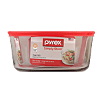 Pyrex Borosilicate Glass Baking Round Storage With Red Lid 4 pcs