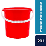 bb home Premium Plastic Bucket - Sturdy & Durable, Red 20 L 