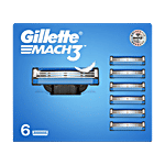 Gillette Mach 3 Razor Blades for Men With Lubrication Strip  Pack of 6 Cartridges 6 pcs