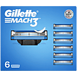 Gillette Mach 3 Shaving Razor Blades For Men - Value Pack 6 pcs