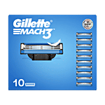 Gillette Mach 3 Razor Blades for Men With Lubrication Strip  Pack of 10 Cartridges 10 pcs