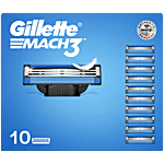 Gillette Mach 3 Shaving Razor Blades For Men - Super Value Pack 10 pcs