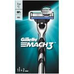 Gillette Mach 3 Shaving Razor (Handle + 2 Cartridge) 123 g 
