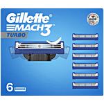 Gillette Mach 3 Turbo Razor Blades for Men - Pack of 6 Cartridges 6 pcs