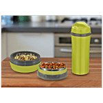 Asian Bite & Sip Flask And Lunch Box/Tiffin Box - Green Colour 2 pcs